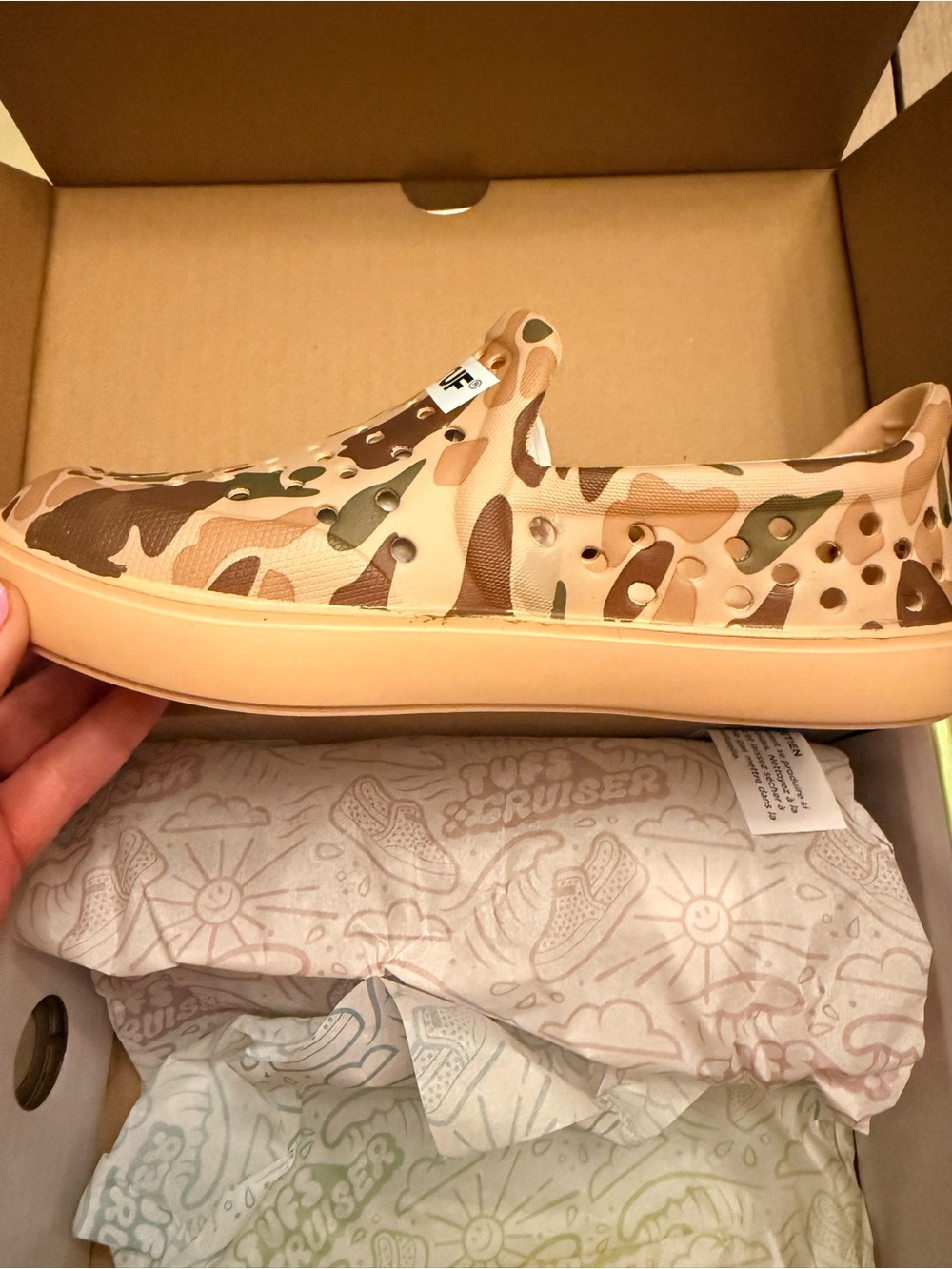 Kids Camo Slip-On Water-Friendly Sneakers - Tan Camo